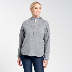 Bluzy Z Kapturem Damskie Craghoppers Elena Half Zip Szare | PL OCIGW23