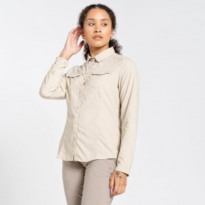 Koszule Damskie Craghoppers NosiLife Adventure II Long Sleeve Khaki | PL BVFGI76