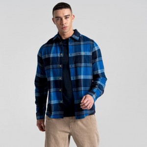 Koszule Męskie Craghoppers Thornhill Long Sleeve Granatowe | PL NKFSP05