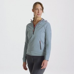 Koszulki Damskie Craghoppers Dynamic Zakapturzony Half Zip Turkusowe | PL UVCTL52