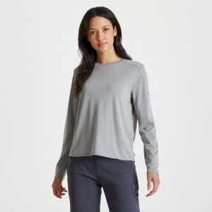 Koszulki Damskie Craghoppers First Layer Long Sleeve Szare | PL RZBQC91