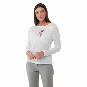 Koszulki Damskie Craghoppers NosiLife Erin Long Sleeve Białe | PL QSCJR98