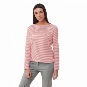 Koszulki Damskie Craghoppers NosiLife Erin Long Sleeve Czerwone | PL BQIUM69