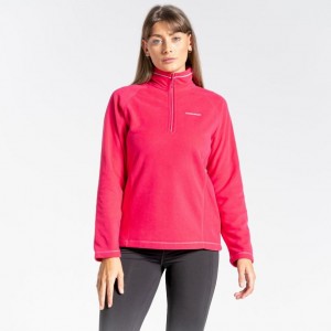 Swetry Z Polaru Damskie Craghoppers Miska Half Zip Różowe | PL VCINA30