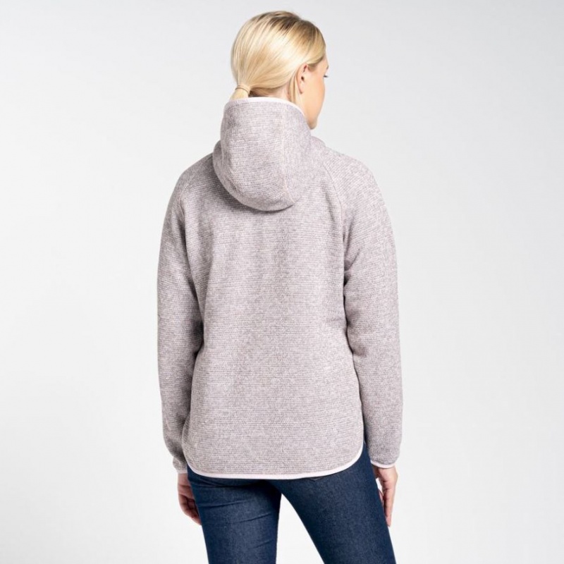 Bluzy Z Kapturem Damskie Craghoppers Elena Half Zip Różowe | PL RTEGN72