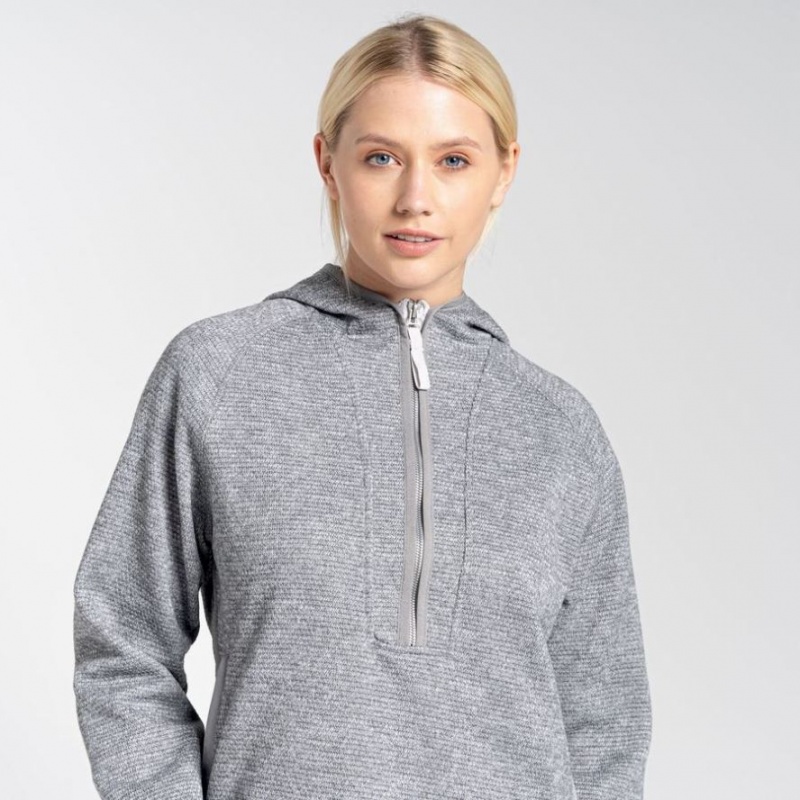 Bluzy Z Kapturem Damskie Craghoppers Elena Half Zip Szare | PL OCIGW23