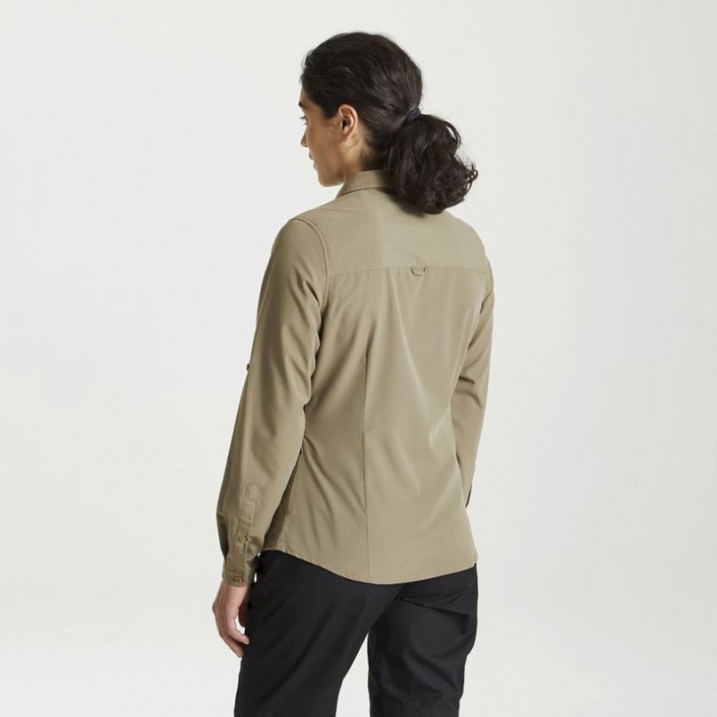 Koszule Damskie Craghoppers Expert Kiwi Long Sleeve Khaki | PL HIWQD60