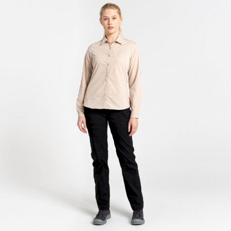 Koszule Damskie Craghoppers Kiwi II Long Sleeve Khaki | PL ZNPDX70