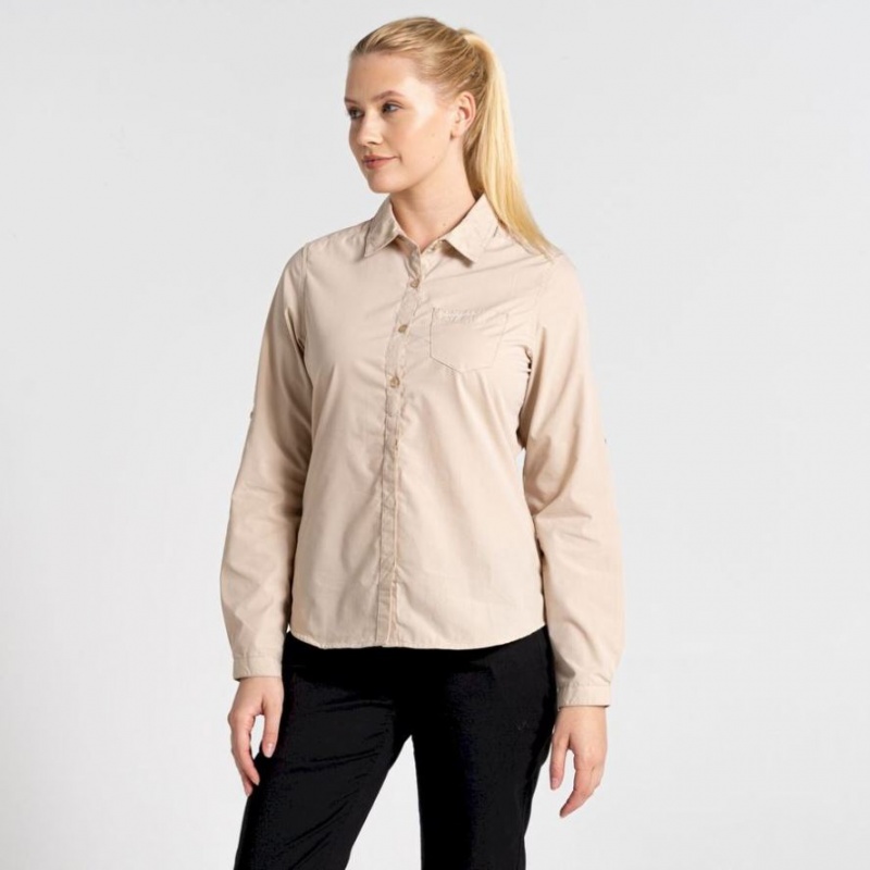 Koszule Damskie Craghoppers Kiwi II Long Sleeve Khaki | PL ZNPDX70