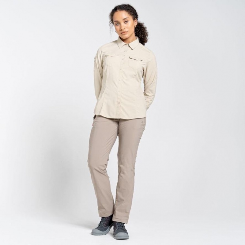 Koszule Damskie Craghoppers NosiLife Adventure II Long Sleeve Khaki | PL BVFGI76