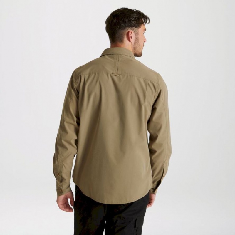 Koszule Męskie Craghoppers Expert Kiwi Long Sleeve Khaki | PL KPSCJ25