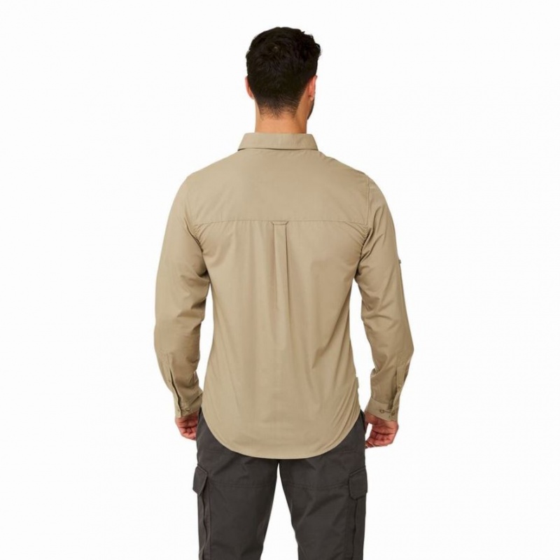 Koszule Męskie Craghoppers Kiwi Boulder Long Sleeve Khaki | PL DCXBJ57