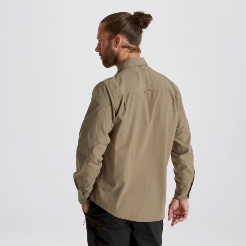 Koszule Męskie Craghoppers Kiwi Long Sleeve Khaki | PL KZSUQ02