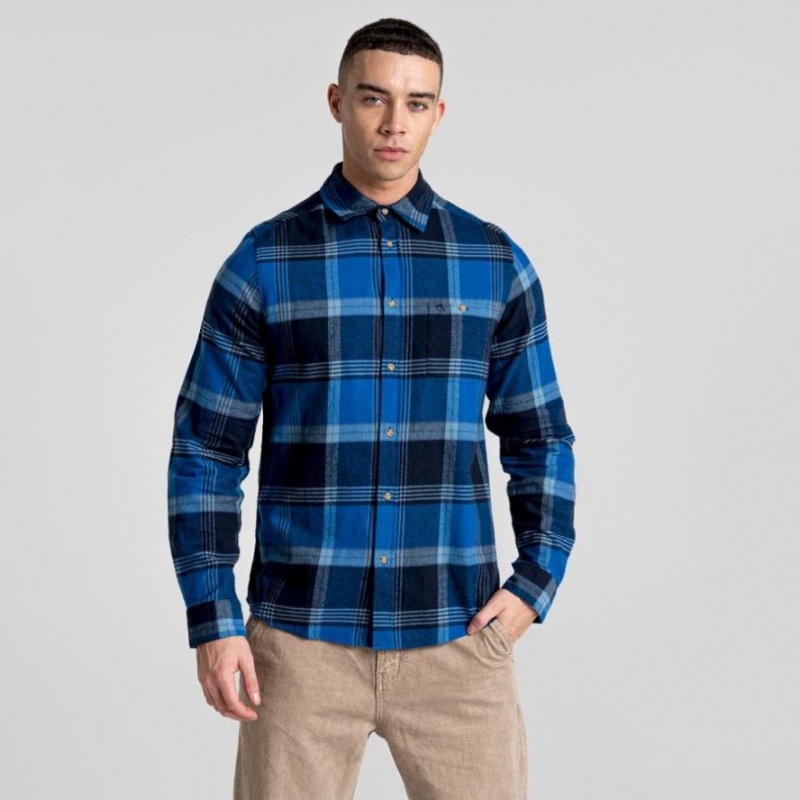 Koszule Męskie Craghoppers Thornhill Long Sleeve Granatowe | PL NKFSP05