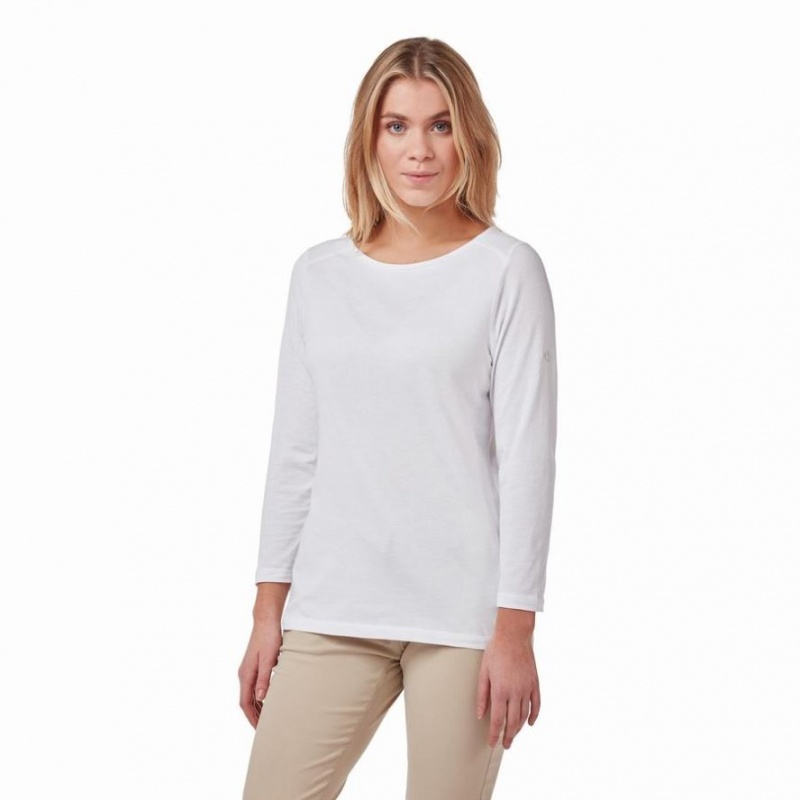 Koszulki Damskie Craghoppers Blanca 3/4 Sleeved Białe | PL ABTSH15