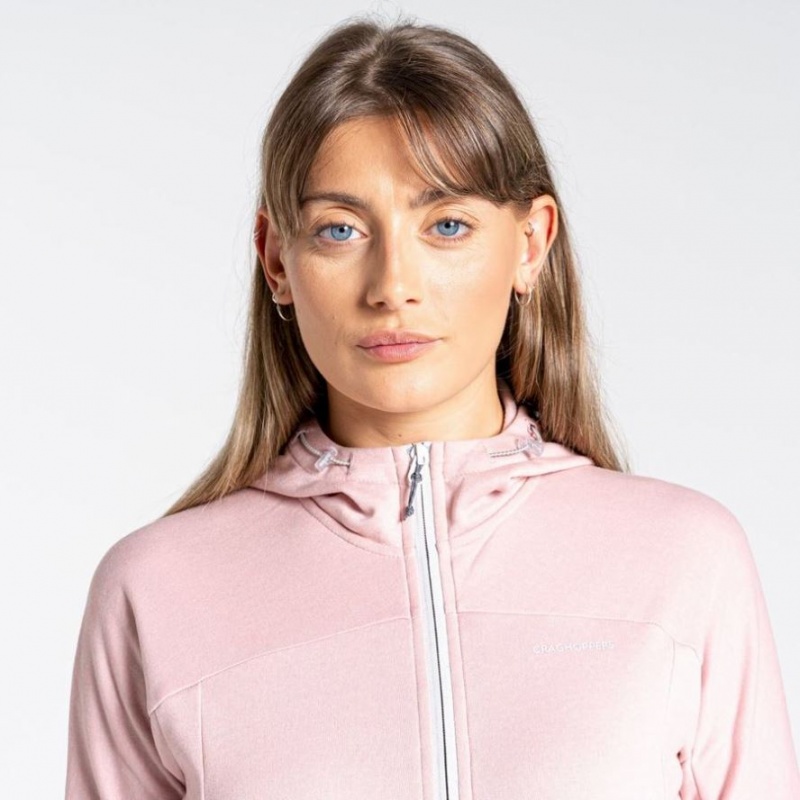 Koszulki Damskie Craghoppers Dynamic Zakapturzony Half Zip Różowe | PL VCUGW79