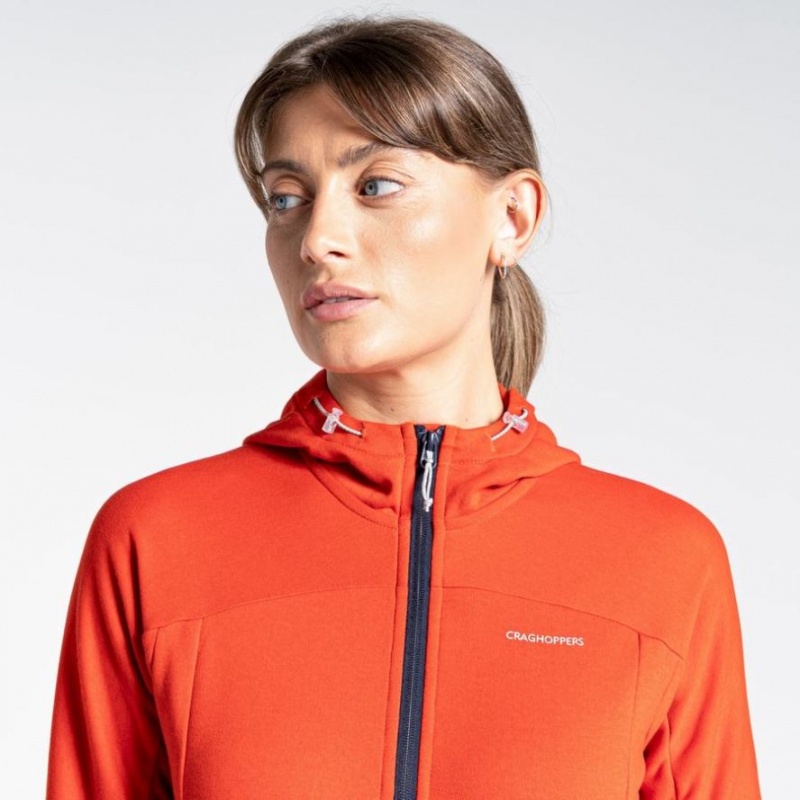 Koszulki Damskie Craghoppers Dynamic Zakapturzony Half Zip Pomarańczowe | PL RZMQW07