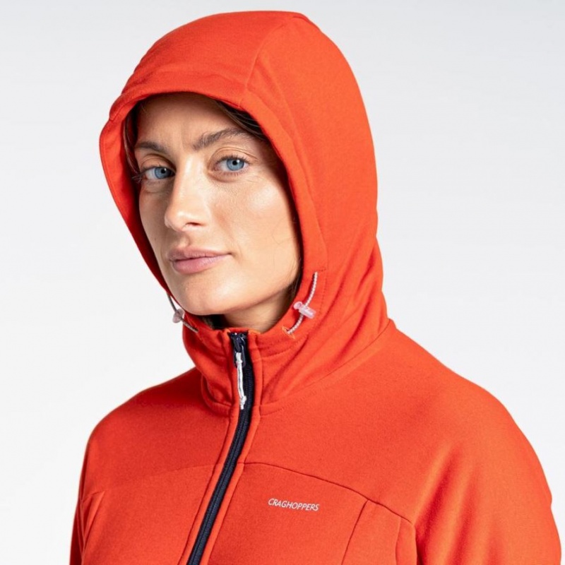 Koszulki Damskie Craghoppers Dynamic Zakapturzony Half Zip Pomarańczowe | PL RZMQW07