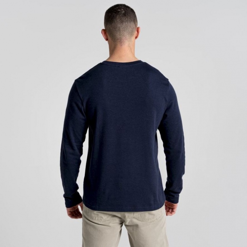 Koszulki Męskie Craghoppers Latherton Long Sleeve Granatowe | PL HFSJP95