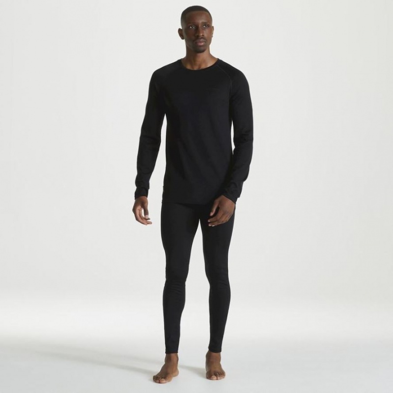 Legginsy Męskie Craghoppers Merino Baselayer Czarne | PL IVJGX26