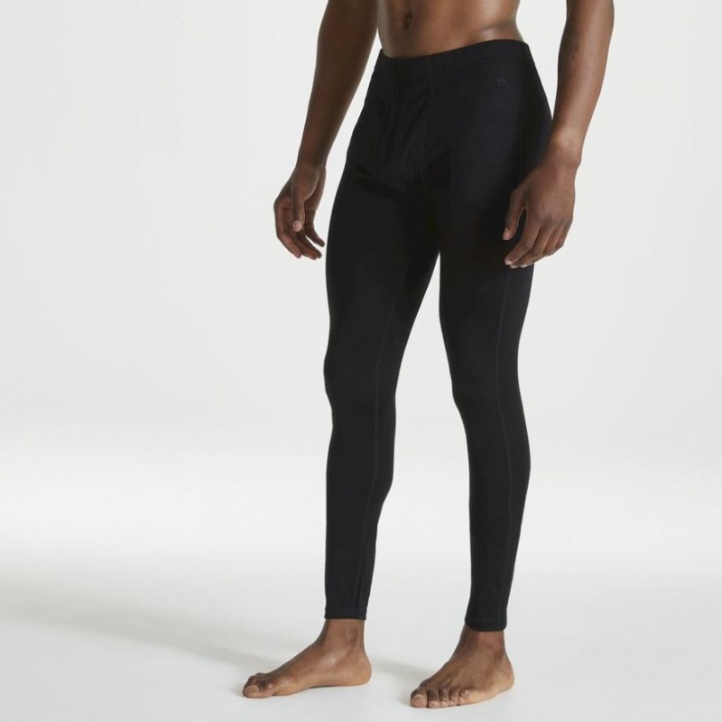 Legginsy Męskie Craghoppers Merino Baselayer Czarne | PL IVJGX26