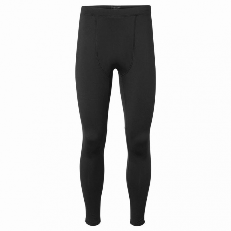 Legginsy Męskie Craghoppers Thermo Czarne | PL ACDSR38