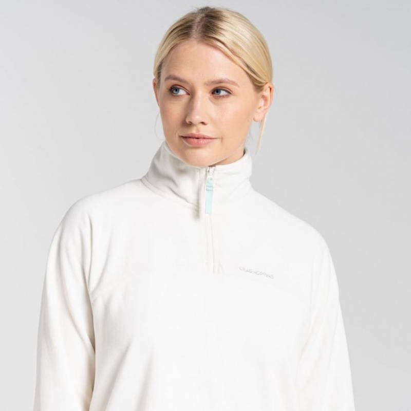 Swetry Z Polaru Damskie Craghoppers Cabrillo Half Zip Białe | PL WHLBO37