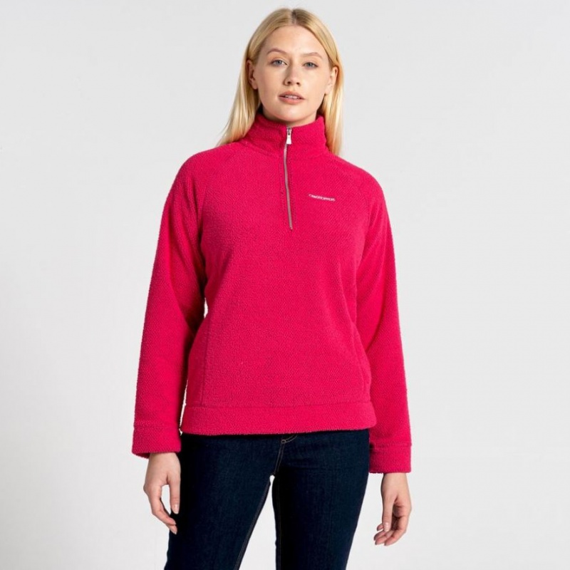 Swetry Z Polaru Damskie Craghoppers Lilian Half Zip Różowe | PL TFSKL17