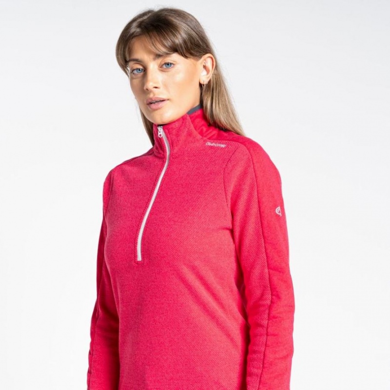 Swetry Z Polaru Damskie Craghoppers Minerva Half Zip Różowe | PL YHDPZ93