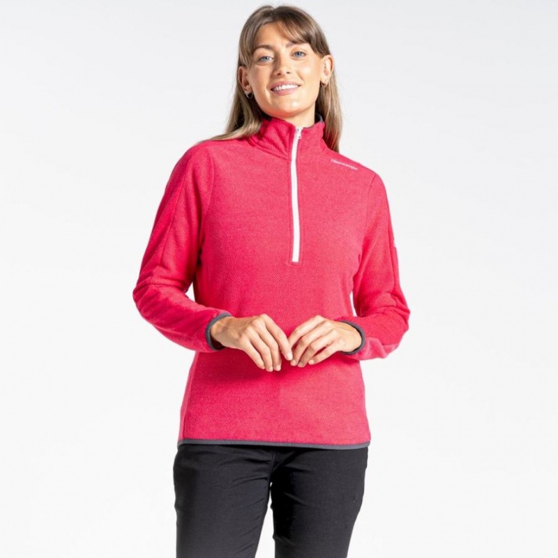 Swetry Z Polaru Damskie Craghoppers Minerva Half Zip Różowe | PL YHDPZ93