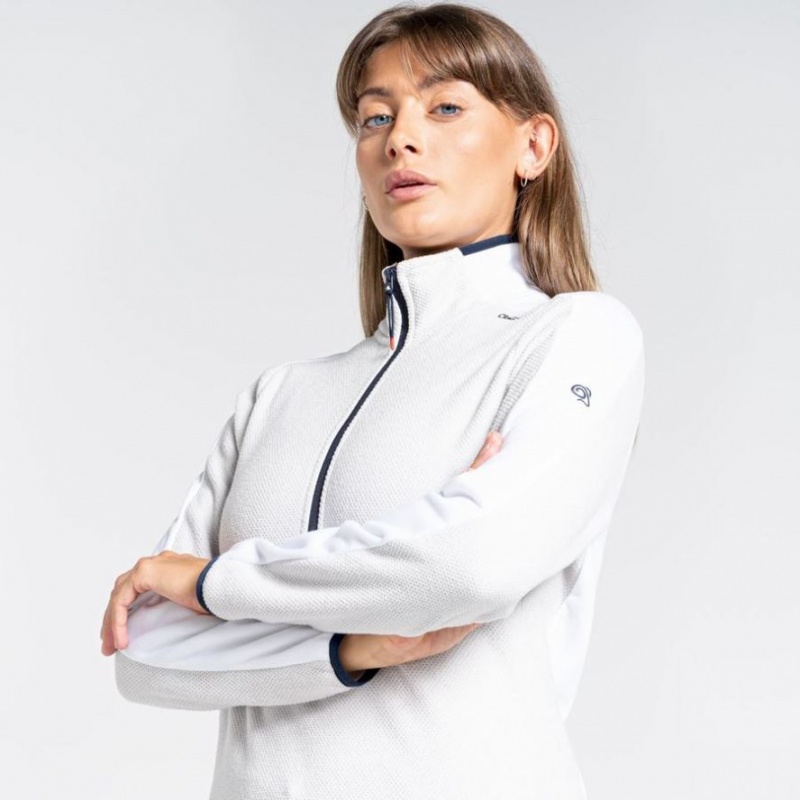 Swetry Z Polaru Damskie Craghoppers Minerva Half Zip Białe | PL AMXBH02