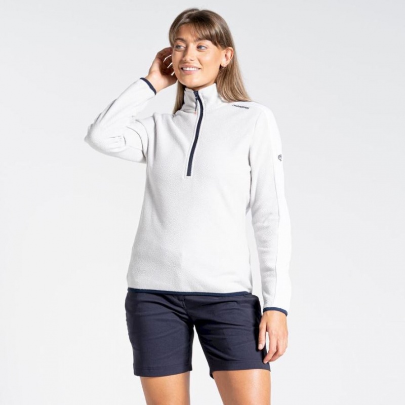 Swetry Z Polaru Damskie Craghoppers Minerva Half Zip Białe | PL AMXBH02