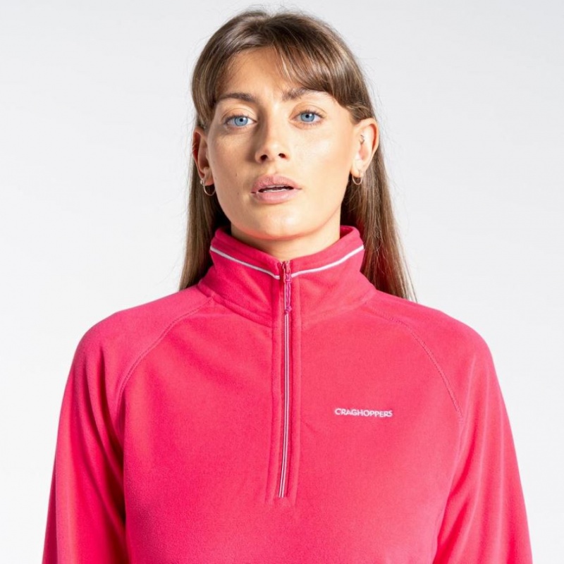 Swetry Z Polaru Damskie Craghoppers Miska Half Zip Różowe | PL VCINA30