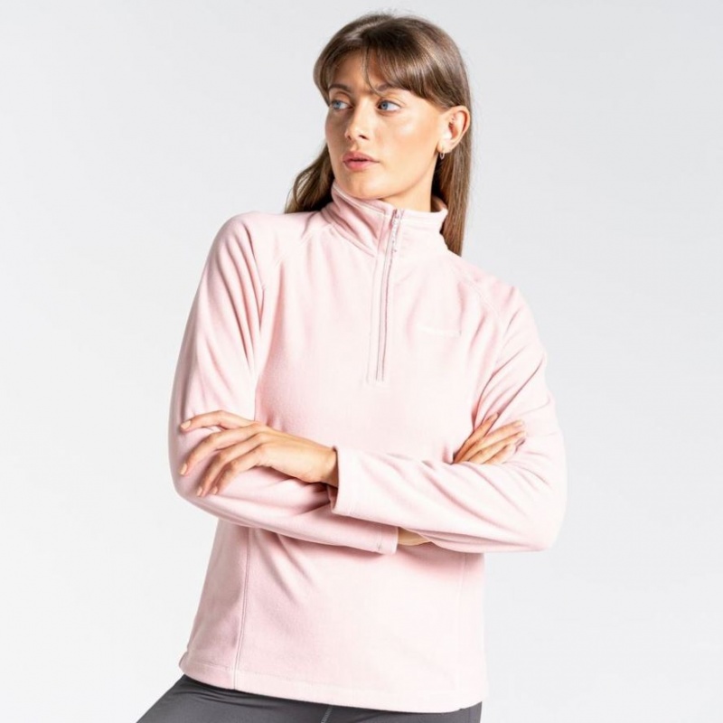 Swetry Z Polaru Damskie Craghoppers Miska Half Zip Różowe | PL RQOCE56