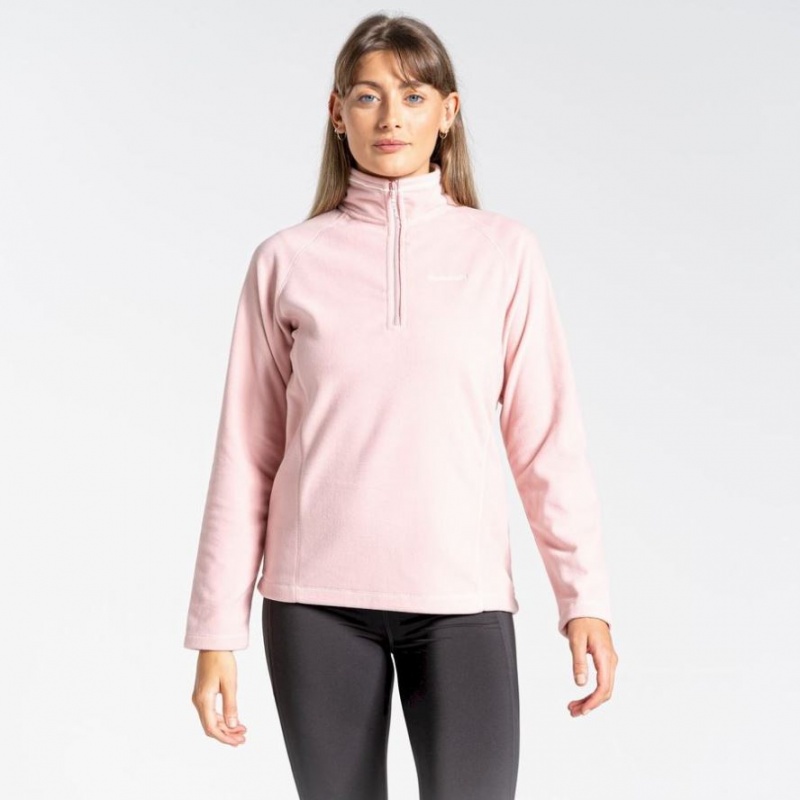 Swetry Z Polaru Damskie Craghoppers Miska Half Zip Różowe | PL RQOCE56