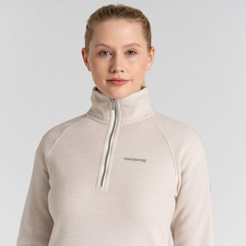 Swetry Z Polaru Damskie Craghoppers Pharah Half Zip Białe | PL FMKUP97