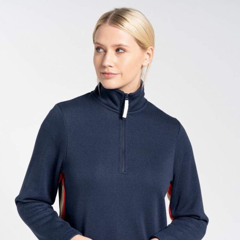 Swetry Z Polaru Damskie Craghoppers Pinalla Half Zip Granatowe | PL XJBCA68