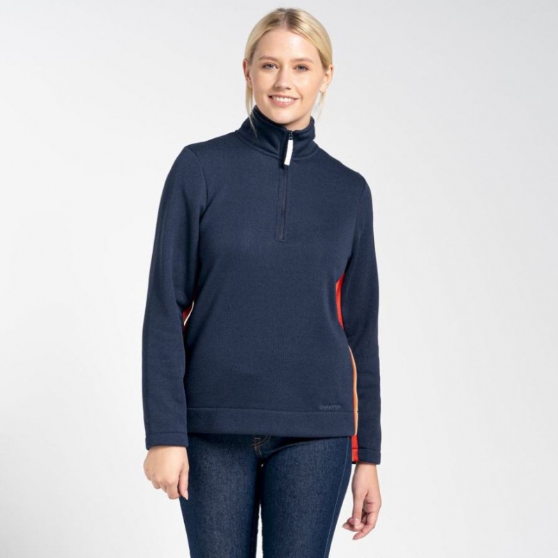 Swetry Z Polaru Damskie Craghoppers Pinalla Half Zip Granatowe | PL XJBCA68