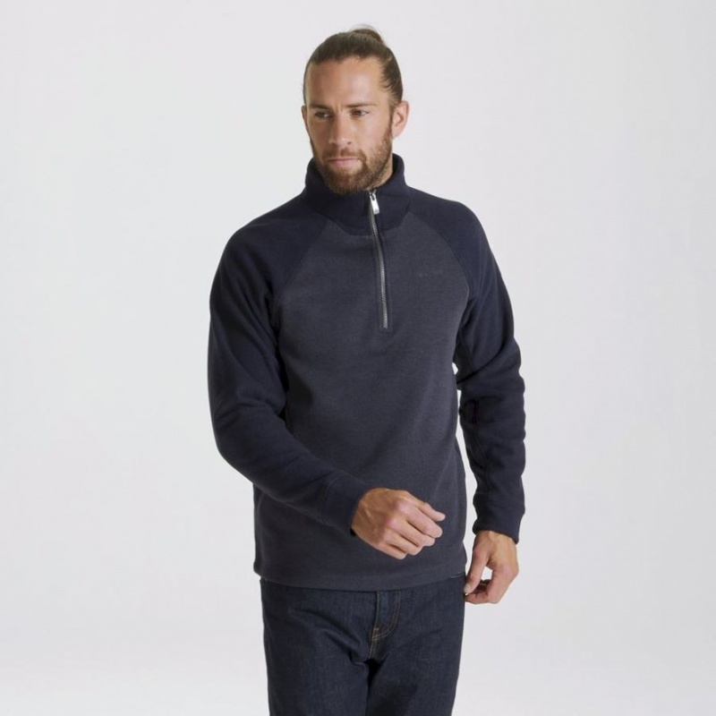 Swetry Z Polaru Męskie Craghoppers Barker Half Zip Granatowe | PL AUOJR64