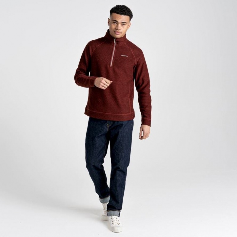 Swetry Z Polaru Męskie Craghoppers Elton Half Zip Bordowe | PL AIUBX56