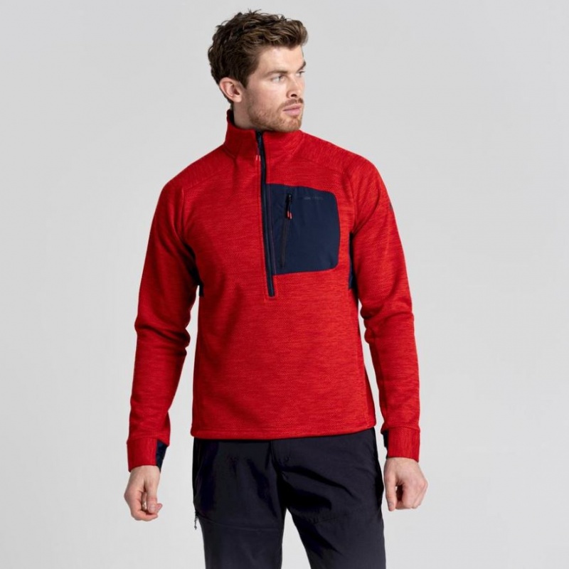 Swetry Z Polaru Męskie Craghoppers Tarbert Half Zip Czerwone | PL TILPE85